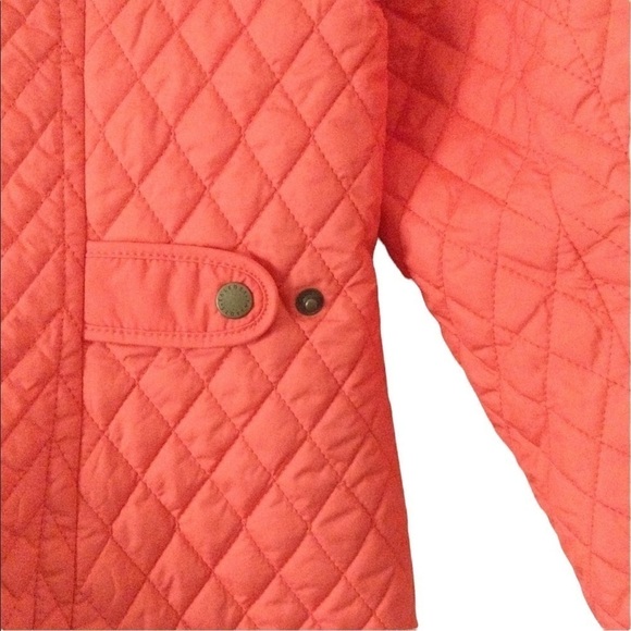 Talbots Petite Quilted Jacket Orange Size P Lightweight Fall Coat - Picture 4 of 5